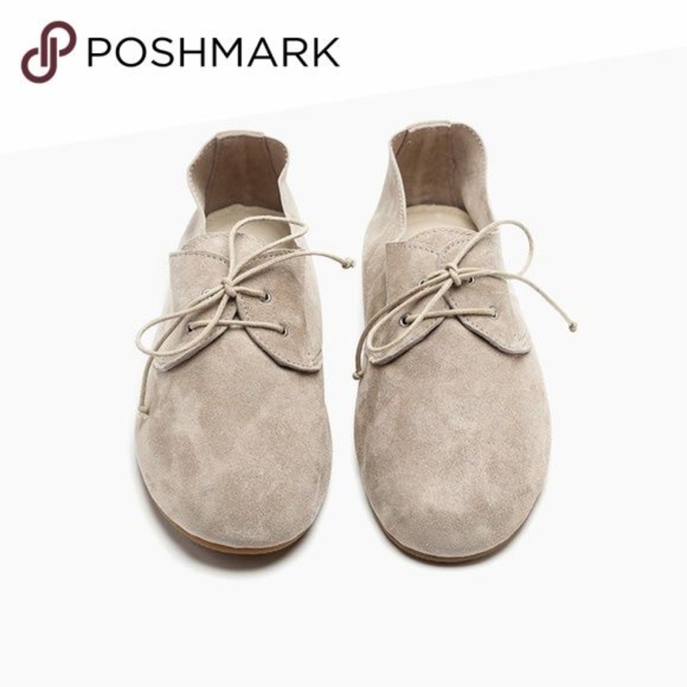 Hobes Boat Shoes Flats Suede Leather in Beach color Sand Beige Size 9 (39)W